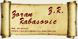 Zoran Rabasović vizit kartica